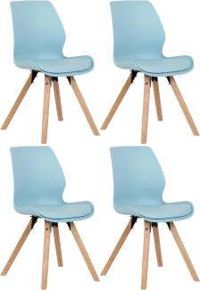 4er Set Stuhl Luna Kunststoff (Farbe: blau)
