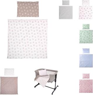 Lorelli Babybettwäsche-Set Eva 5-tlg Decke 75 x 75 cm, Kissen 29 x 42 cm, Bezüge beige