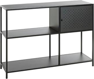 HAKU Möbel Regal, Metall, schwarz, B 100 x T 30 x H 75 cm