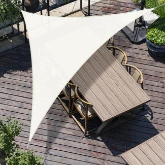 SUNNY GUARD Sonnensegel Dreieck 3x3x4.25m Sonnenschutz Atmungsaktiv HDPE UV Schutz für Balkon Terrasse Garten, Creme