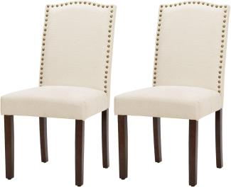 DUMOS Esszimmerstühle 2er Set, Elegant und Schön Modern Stühle Esszimmer, Pu-Leder Gepolstert küchenstühle, Esszimmerstuhl Geeignet für Küche, Wohnzimmer, Schlafzimmer (Beige)