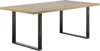 i-flair Esszimmertisch Macon 180x100 cm Kufentisch Holztisch Esstisch Kufengestell Tisch mit Tischplatte und Kufen - alle Größen und Farben (Eiche + Industrial)