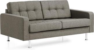 Traumnacht Sofa Laval, 2-Sitzer Couch mit Stoffbezug und Metallfüßen, hellbraun, 166 x 92 x 65 cm