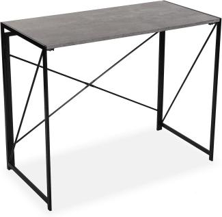 Versa Jack Schreibtisch für den Computer, Arbeitstisch Kompakter tisch Büro, Klappbar, Maßnahmen (H x L x B) 74 x 45 x 90 cm, Holz und Metall, Farbe: Grau