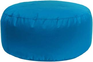 Bruni Pouf Sitzhocker L in Lichtblau – runder Sitzpouf, Indoor und Outdoor als Fußhocker, Yoga-Sitzkissen, Meditationskissen geeignet