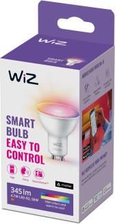 WiZ Tunable White and Color LED Spot, GU10, dimmbar,warm -bis kaltweiß, 16 Mio. Farben, 50W, smarte Steuerung per App/Stimme über WLAN