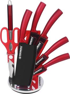 Herzberg 8-Teiliges Messerset mit Acrylständer - Rot