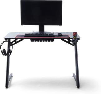 Robas Lund Gaming Tisch DX Racer 5 Gaming Desk Schwarz Carbonlook, BxHxT 111x75x60 cm