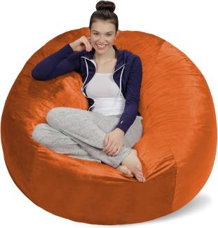 Sofa Sack XXL-Das Neue Komforterlebnis Sitzsack mit Memory Schaumstoff Füllung-Perfekt zum Relaxen im Wohnzimmer oder Schlafzimmer -Samtig weicher Velour Bezug in Orange