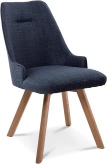 Möbel-Eins MIRINDA Schalenstuhl, Gestell Massivholz blau mit Drehfunktion Stoff