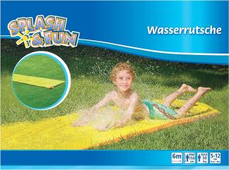 The Toy Company 18484 'Splash & Fun Wasserrutsche' ca. 600 x 80 cm, ab 5 Jahren, bis 50 kg belastbar, gelb