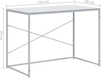 Computertisch Weiß 110x60x70 cm Holzwerkstoff
