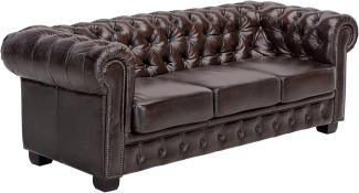 Sofa Chesterfield 3-Sitzer Echtleder