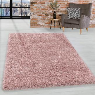 HomebyHome Shaggy Hochflor Teppich Wohnzimmer 240 cm x 340 cm Rosa - Teppich Flauschig, Modern, Plüsch und Extra Weich - Ideal für Schlafzimmer, Esszimmer und als Küchenteppich