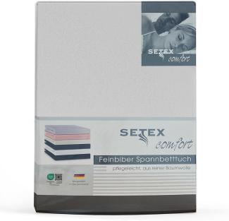 SETEX Feinbiber Spannbettlaken, 180 x 200 cm großes Spannbetttuch, 100 % Baumwolle, Bettlaken in Weiß