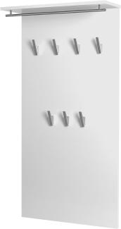 Schildmeyer Brisbane Garderobe 133486, Melaminharzbeschichtete Spanplatte, weiß glanz, 60. 0 x 20. 5 x 120. 5 cm