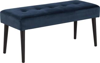 AC Design Furniture Gloria Bench, Fabric, Blue, L: 38 x W: 95 x H: 45 cm