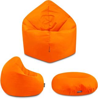 BuBiBag - 2in1 Sitzsack Bodenkissen - Outdoor Sitzsäcke Indoor Beanbag in 32 Farben und 3 Größen - Sitzkissen für Kinder und Erwachsene (100 cm Durchmesser, Orange)