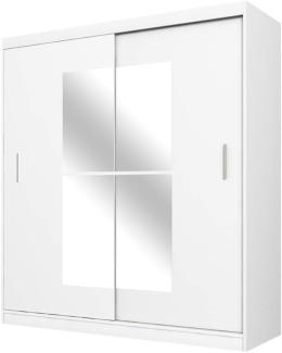 Selsey VANIVA – Schwebetürenschrank/Kleiderschrank 2-türig in Weiß mit Spiegel 180 cm