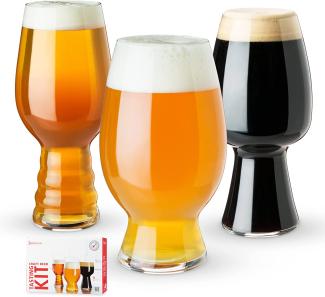Spiegelau & Nachtmann 3-teiliges Kraftbier-Glas-Set, Tasting-Kit, Kristallglas, 540, 600, 750 ml, 4991693, Craft Beer Glasses