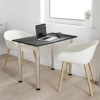 100x50 | Esszimmertisch - Esstisch - Tisch mit Chrombeinen - Küchentisch - Bürotisch | ANTHRAZIT