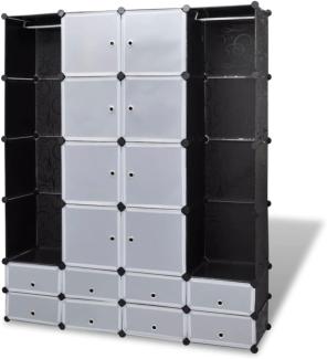 vidaXL Modularer Schrank mit 18 Fächern schwarz/weiß 37x146x180,5cm