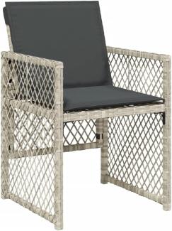 Gartenstühle mit Kissen 4 Stk. Hellgrau Poly Rattan 364954