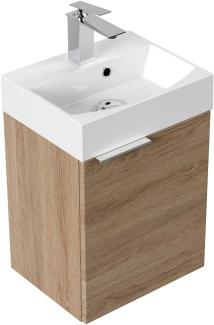 Gäste WC Badmöbel Kubus Slimline 40cm SoftClose eiche hell : Eiche hell