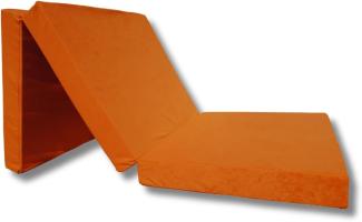 Natalia Spzoo – gemütliche Faltmatratze für einen erholsamen Schlaf – Klappmatratze mit Schaumstoffkern & abnehmbarem Bezug – 3-teilige klappbare Schlafmatte 195 x 65 x 8 cm (Orange 1333)