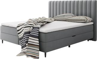 Boxspringbett Geneba, Grau 160 x 200 cm