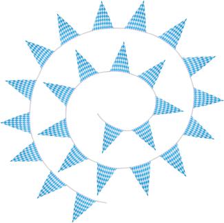 Wimpelkette mit Rautenmuster blau-weiß - blau/weiß