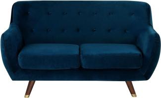 2-Sitzer Sofa Samtstoff marineblau BODO