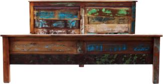 SIT Bett 'RIVERBOAT'-14 190x220x100cm bunt Altholz mit starken Gebrauchsspuren, lackiert