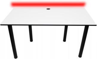 Gaming Tisch CODE BIG B2 s LED, 160x73-76x80, weiß/schwarze Beine