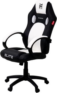 ELITE Gaming Stuhl MG100 EXODUS - Ergonomischer Bürostuhl - Schreibtischstuhl - Chefsessel - Sessel - Racing Gaming-Stuhl - Gamingstuhl - Drehstuhl - Chair - Kunstleder Sportsitz (Schwarz/Weiß)