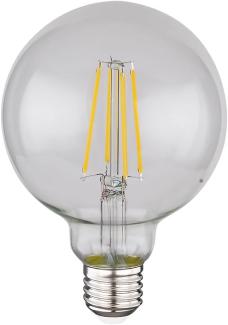 LED 7 Watt Leuchtmittel, Kugel Glas klar, dimmbar, DxH 9,5x14 cm