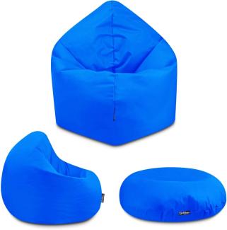 BuBiBag - 2in1 Sitzsack Bodenkissen - Outdoor Sitzsäcke Indoor Beanbag in 32 Farben und 3 Größen - Sitzkissen für Kinder und Erwachsene (100 cm Durchmesser, Königsblau)