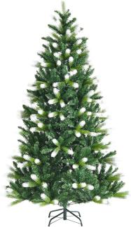 COSTWAY 180cm Weihnachtsbaum, künstlicher Tannenbaum mit 850 PVC-Zweigen, klappbarer Metallständer, winterliche Christbaum für Festdekoration Indoor Outdoor