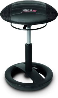 Topstar Sitness RS Bob, Sitzhocker, Arbeitshocker, Fitnesshocker mit Schwingeffekt, Stoff, schwarz, 38,5 x 38,5 x 57,0 cm