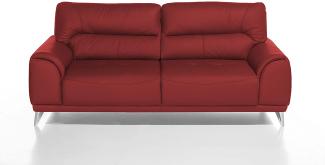 Mivano 3-Sitzer Couch Frisco / 3er Ledercouch in Kunstleder passend zum Sessel und 2er Sofa Frisco / Sofagarnitur / 210 x 92 x 96 / Rot
