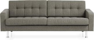 Traumnacht Sofa Laval, 3-Sitzer Couch mit Stoffbezug und Metallfüßen, hellbraun, 204 x 92 x 65 cm
