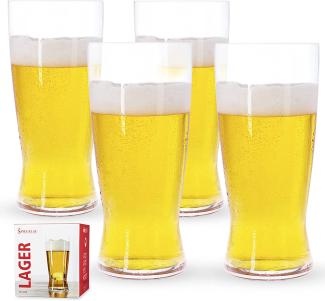 Spiegelau & Nachtmann 4 teiliges Helles-Bier Glas-Set, Kristallglas, 560 ml, 4991971, Beer Classics