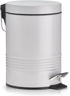 Treteimer - Grau, Rillenoptik - 3 Liter