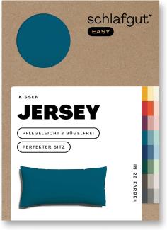 Schlafgut Kissenbezug EASY Jersey | Kissenbezug einzeln 40x80 cm | petrol-deep