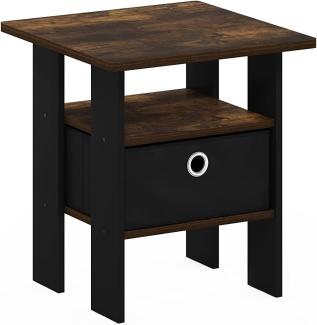 Furinno Andrey Beistelltisch Nachttisch mit Schublade, Holzwerkstoff, Amber Pine/Brown, 39. 4 (D) x 39. 4 (W) x 44. 5 (H) cm