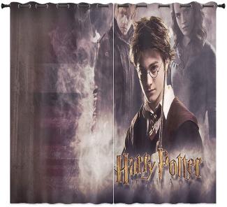 LKFFHAVD Harry Potter Gardinen Verdunklungsgardine Ösen Für Schlafzimmer, Hogwarts School Hermione Verdunkelungsvorhang-Set 2er Set Für Kinderzimmer (10,220x215 BxH)