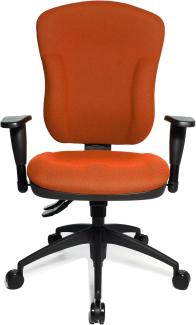 Topstar Wellpoint 30 SY, ergonomischer Bürostuhl, Schreibtischstuhl, Muldensitz, inkl. Armlehnen, Bezug orange