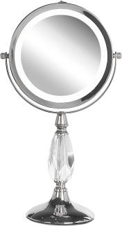 Kosmetikspiegel silber mit LED-Beleuchtung ø 18 cm MAURY