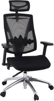 grospol Bürodrehstuhl Futura 4S Plus, höhenverstellbar von 45,5 bis 56,5 cm, 3-D-Kopfstütze, 4-D-Armlehnen, Synchronmechanik mit Antishock-Funktion, mit einem Kleiderbügel hinten