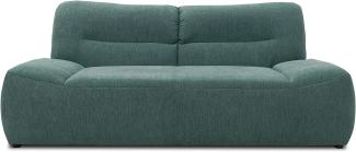 DOMO Collection Boho Sofa, 2 Sitzer im Boho-Style, 2er Sofa, Couch, Bigsofa in petrol